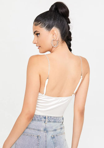 Ivory Better Be Satin Corset Crop Top