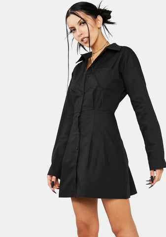 Midnight Can't Compare A-Line Shirt Dress