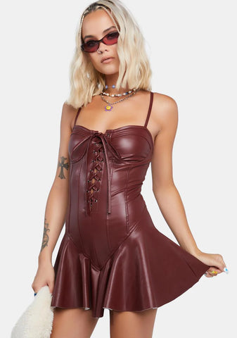 Merlot Maximized Pleasure Mini Dress
