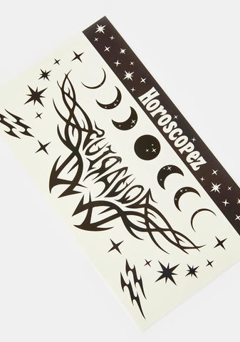 Aquarius Temporary Tattoo Sheet