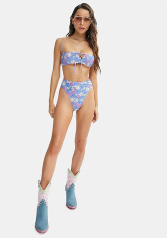 Pastel Floral Liana Bikini Top