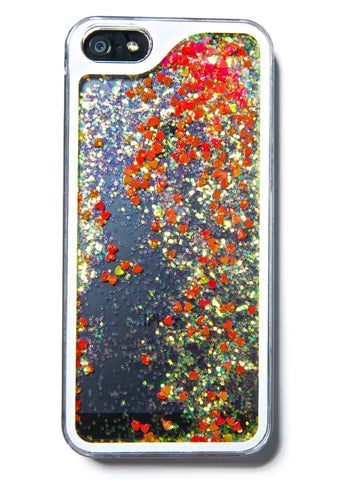 Falling Hearts Glitterfalls iPhone Case