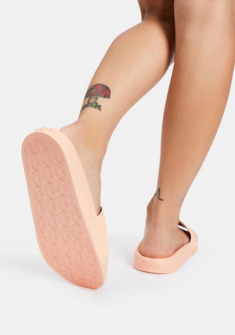 Peach Glitter Rio Slides