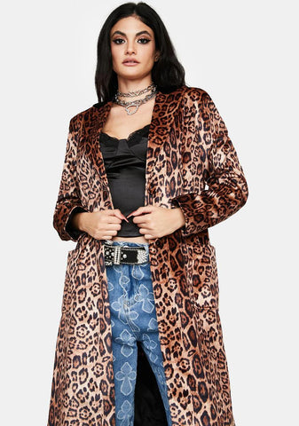Never Changing Leopard Trench Coat