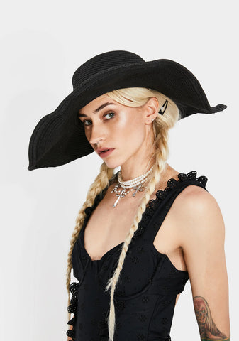 Raven Seeking Sunshine Wide Brim Hat