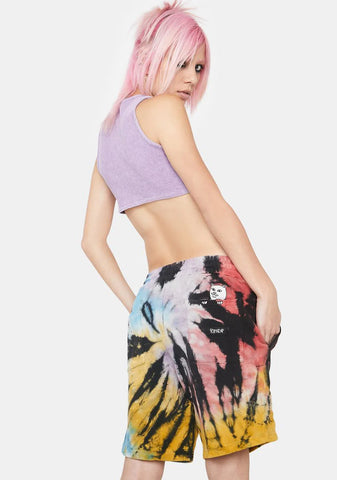 Tie Dye Rubber Logo Sweatshorts