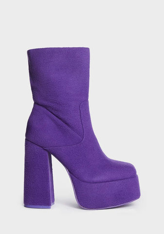 x Teletubbies Purple Platform Boots