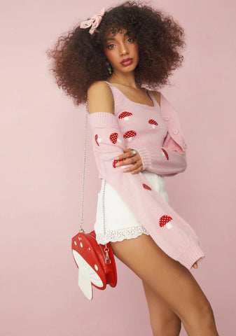 Out Of Touch Mushroom Sweater Set