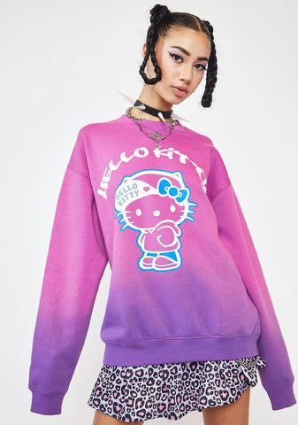 Hello Kitty Ombre Tie Dye Sweatshirt