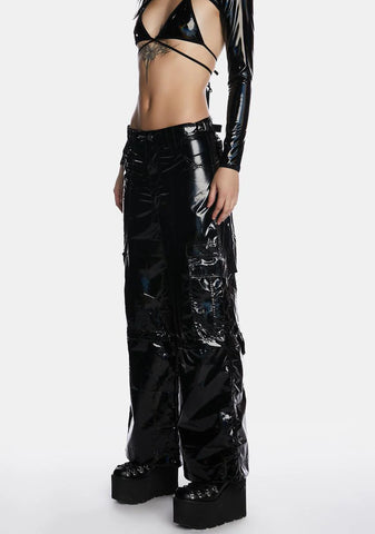 Wicked Rave Action Holographic Cargo Pants