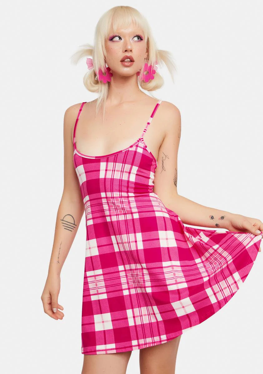 On The Market Plaid Mini Dress