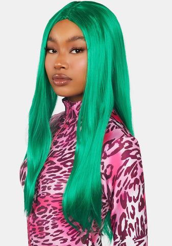 Green Straight Wig