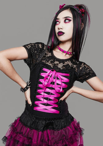 Disorderly Conduct Lace Bustier Top