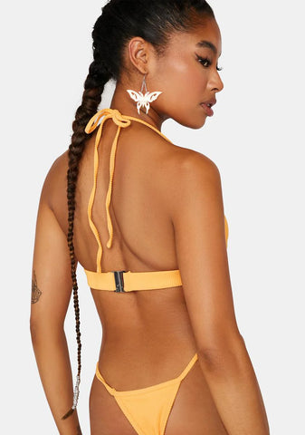 Orange Cleo Cut Out Bikini Set