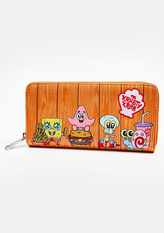 Spongebob Krusty Krab Gang Ziparound Wallet