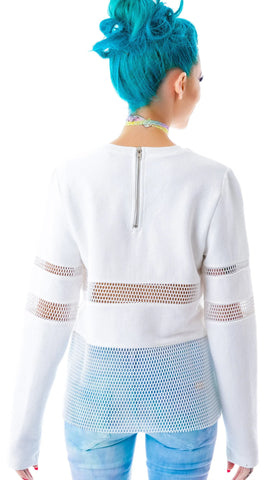 Nothing To Hide Mesh Top - White