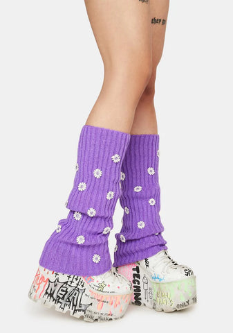 Daisy Parade Knit Leg Warmers