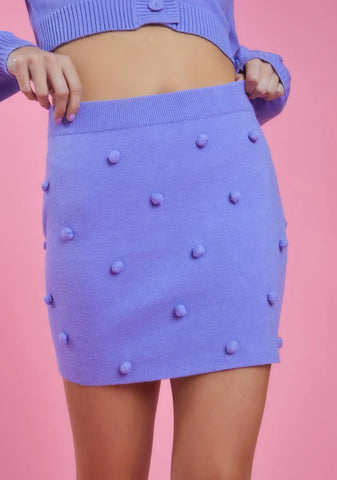 Dance With Me Pom Pom Sweater Skirt