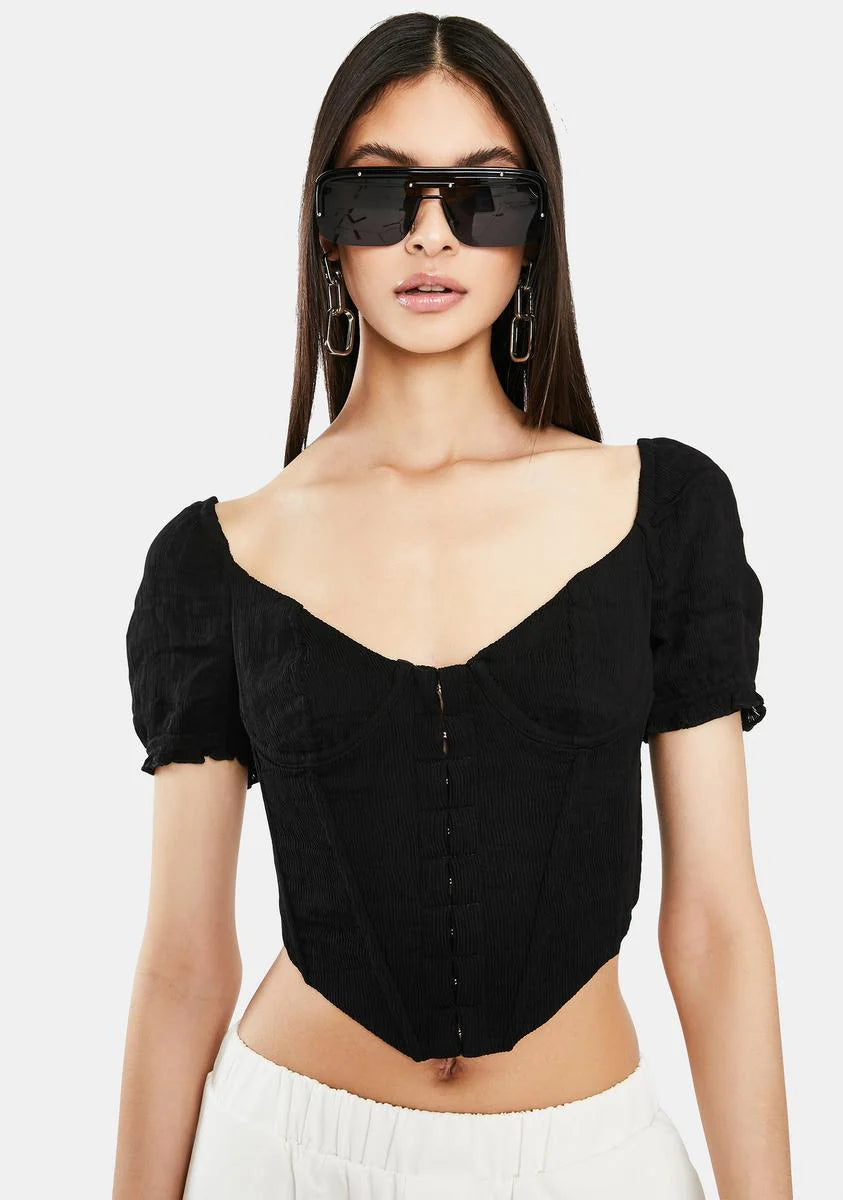 Black Sydney Corset Top