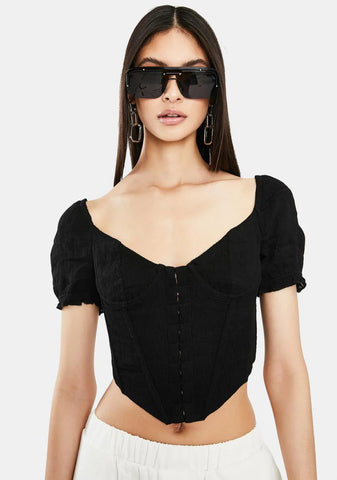 Black Sydney Corset Top