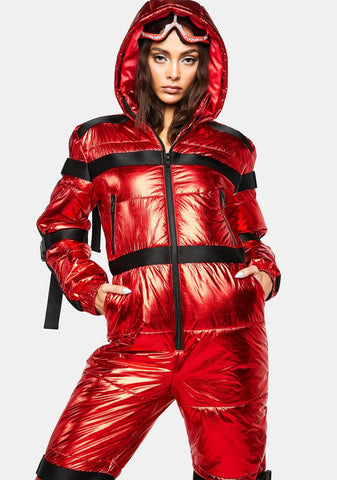 Berry Delighted Metallic Snowsuit