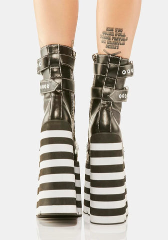 Striped Double Stacked Traitor Boots