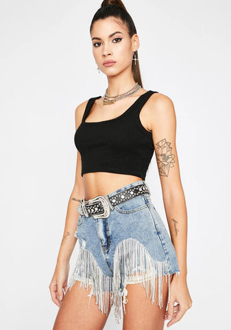 Saddle Up Sis Fringe Shorts