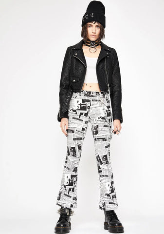 Read It And Weep Newsprint Jeans