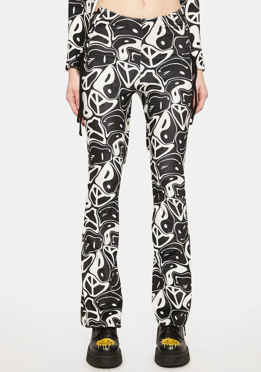 Yin Yang Velour Flare Pants