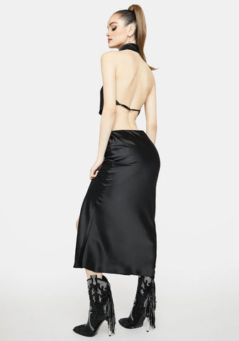 Watch And See Satin Skirt Set