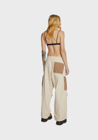 Contrast Cargo Pants