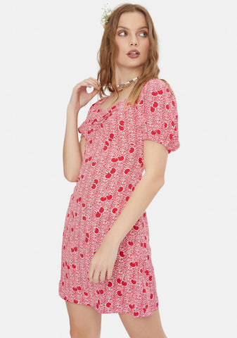 Cherry Print Mini Dress