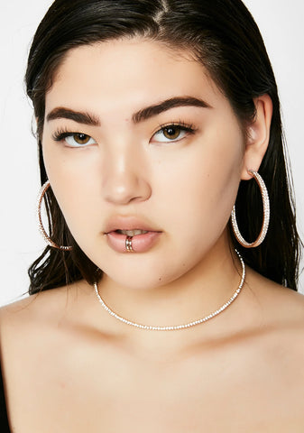 Light Flash Rhinestone Hoops