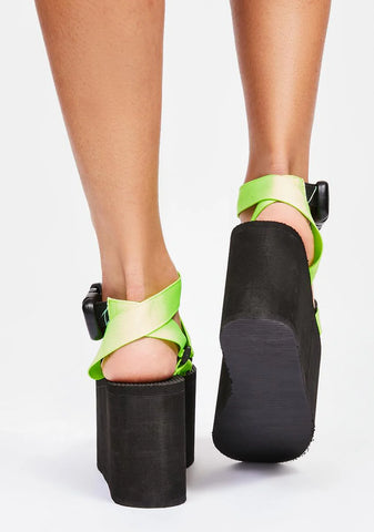 Yellow Lullaby Platform Sandals