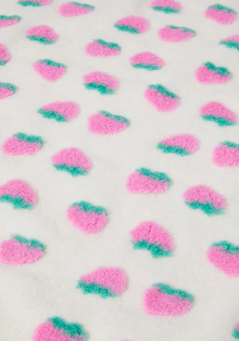 Strawberry Picnic Fleece Blanket