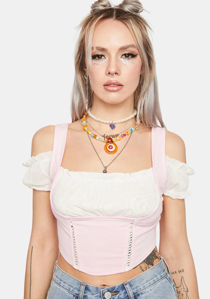 Baby Shoulda Coulda Corset Crop Top