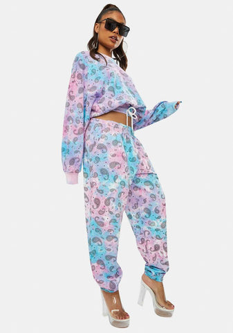 Take A Look Tie Dye Paisley Joggers