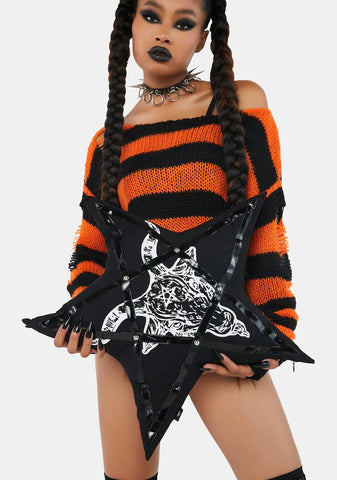 Ave Satanas Gothic Pentagram Pillow