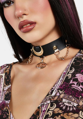 Fate And Fortune Vegan Leather Choker