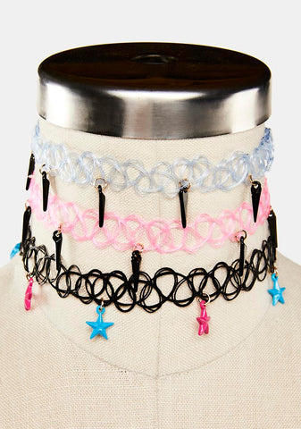 Rave 'Til Dawn Tattoo Choker Set