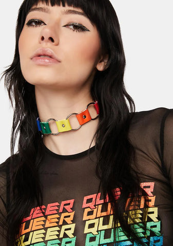 Let's Link Rainbow O-Ring Choker