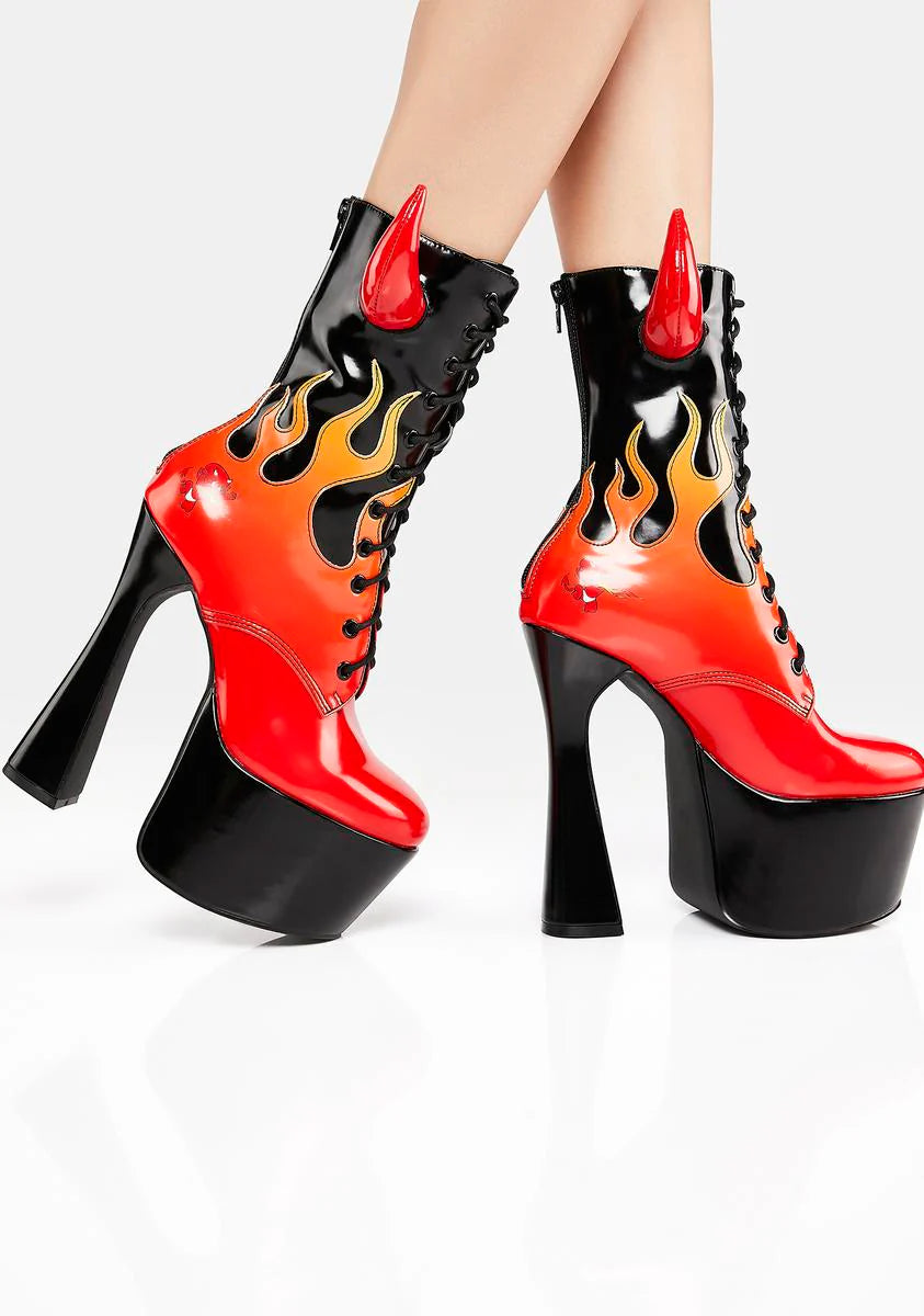 Devilishly Yours Platform Boots