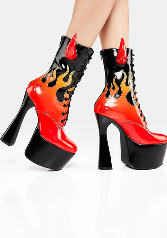 Devilishly Yours Platform Boots