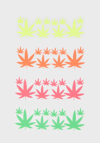 Blacklight Weed Leaf Body Stickers
