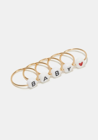 I'll Be Ur Baby Ring Set