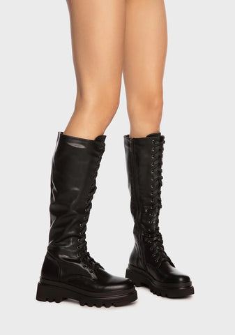 Night So Misunderstood Lace Up Boots