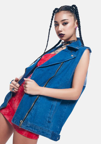 Cut Loose Oversized Denim Vest