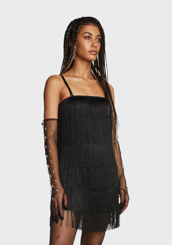 Midnight Strut On You Fringe Dress