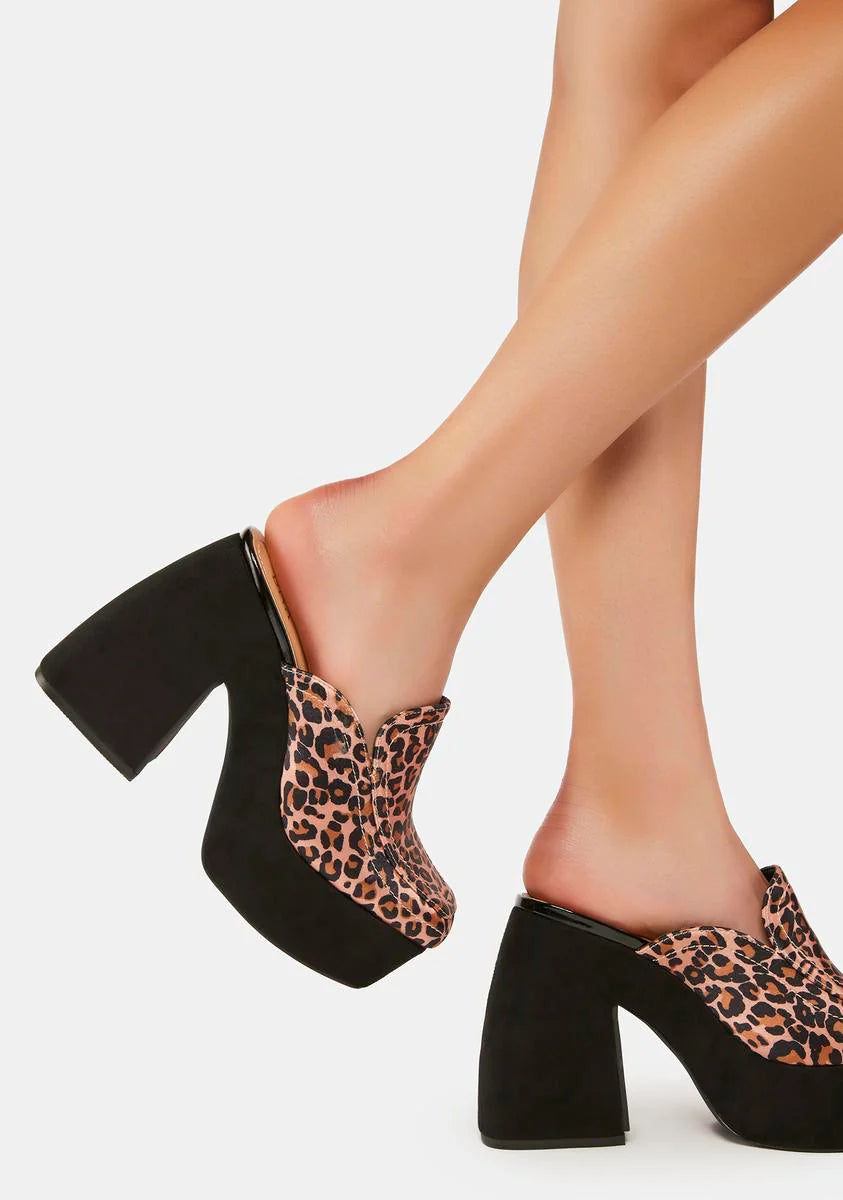 Always Spotted Leopard Mules
