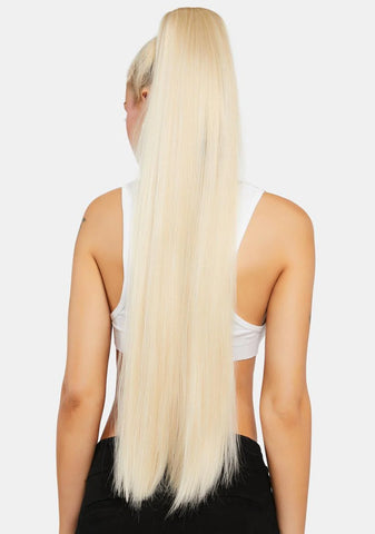 Light Blonde Extra AF 34" Straight Wraparound Pony